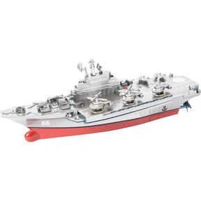 Remote control model aircraft carrier with red hull for Invento 500822