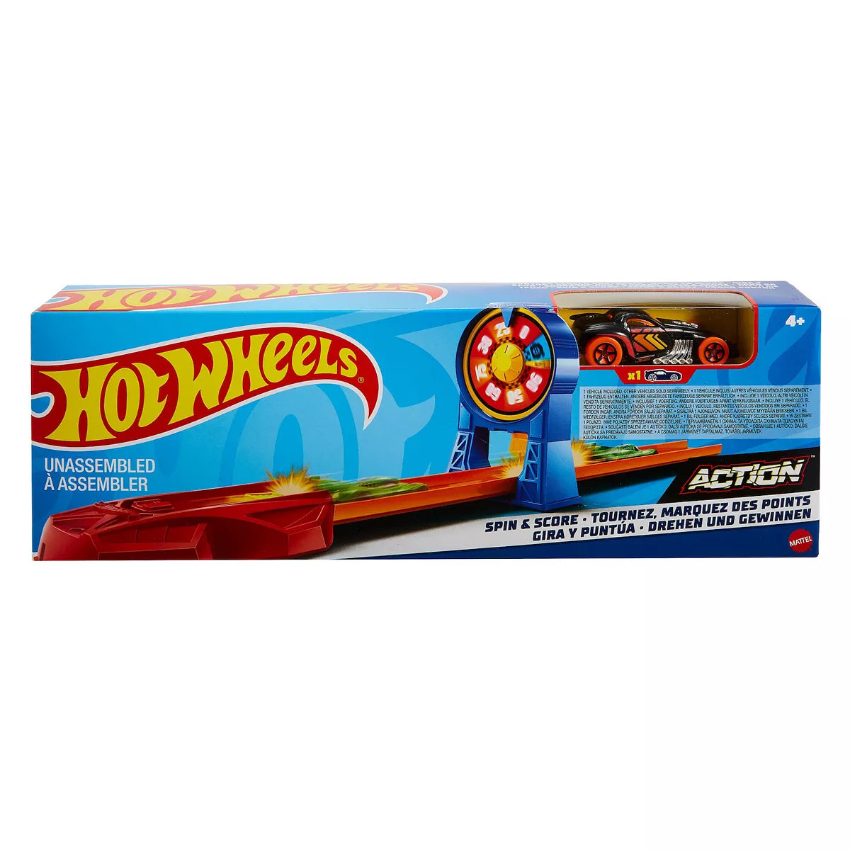 Hot wheels track builder top spin launch