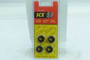 Yellow racing tires, size 21x14mm, for model cars for SCX/Scalextric 87700