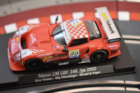 Red race car model, Marcos LM 600, from the 2002 Spa race for Fly Car 88037, front view