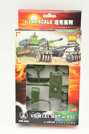 Model kit box art for 1/144 scale US M1A1 Abrams tank with Battle Sabot Carrier for MiniHobby 82116
