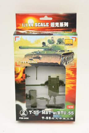 Model kit box for T-55 MBT with BTU-55, 1/144 scale for MiniHobby 82105