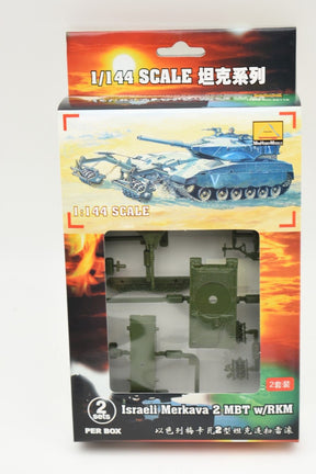 Model kit box for Israeli Merkava 2 MBT w/ RKM, 1/144 scale for MiniHobby 82118, package view, product view 1