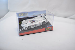 White Audi R8 model car in box, 1:32 scale racing system for SCX Analog 61300