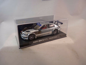 Silver slot car in a clear display box for Fly Car 88040
