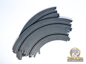Curved model train track pieces, 6-inch radius, two-pack for Auto World H0063