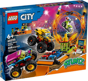 LEGO Stunt Show Area building set with vehicles and stunt ring for 60295