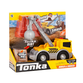 Yellow toy construction vehicle with crane arm and sand bucket for play for Schylling 6080
