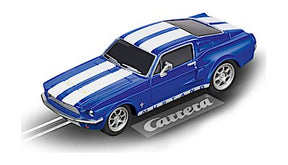 Blue and white striped slot car of a 1967 Ford Mustang for Carrera Go 20064146
