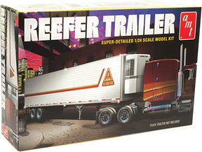 Model kit box art showing a detailed reefer trailer and cab for AMT AMT1170