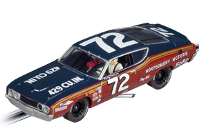 Slot car of a 1960s Ford Torino race car, number 72 for Carrera 20027727