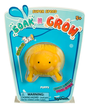 Yellow puppy toy for soaking and growing, suitable for ages 5+ for Toy Smith 7891