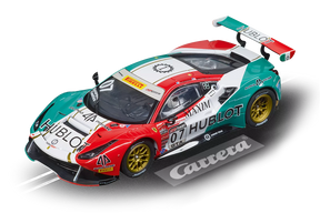 Red and white Ferrari race car model with "Hublot" sponsorship for Carrera 20027683