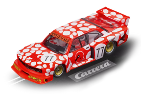 Red and white race car model, BMW 320 Turbo, with "Oppitzhauser" and "77" markings for Carrera 20027680