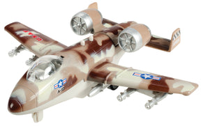 Toy jet airplane model, A-10 Thunderbolt II, with twin engines for Toy Smith 8094