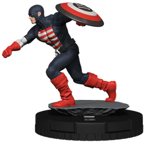 Captain America action figure with shield, posed dynamically on a base for WizKids WZK84859