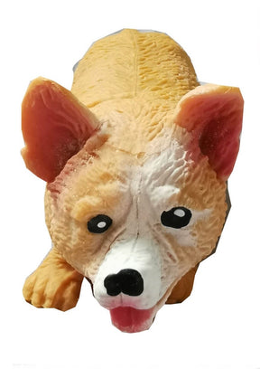 Stuffed Welsh Corgi toy, light tan and white, with floppy ears for BVP 88961