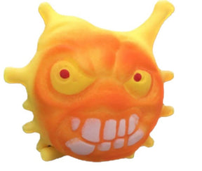 Orange, squishy monster toy with wide eyes and open mouth for BVP 89037