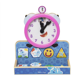 Blue's Clues wooden clock with magnetic numbers and shapes for play for Melissa and Doug 33014