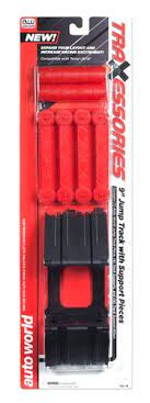 Red and black jump track with support pieces for RC cars for Auto World TRX100
