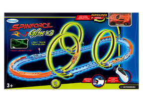 RC car track set with glowing track, remote control, and car for Jupiter Creations 90010