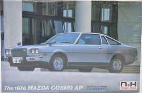 Silver 1976 Mazda Cosmo AP model car viewed from the side for Nostalgic Heroes