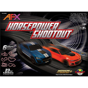 Toy car race set featuring two race cars on a track layout for AFX/Racemasters 22063