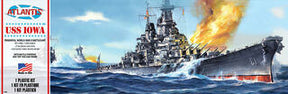 Battleship USS Iowa model kit in action, firing a large blast of fire for Atlantis Model Co ALM369