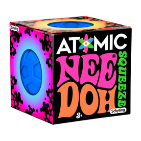 Toy box featuring "Atomic Nee Doh Squeeze" for ages 3+ for ATND