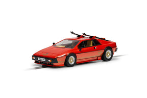 Red scale model of a Lotus Esprit Turbo spy car for Scalextric C4301