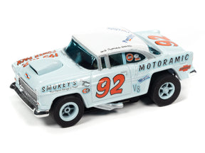 Slot car of a 1955 Chevy Bel Air, Herb Thomas #92 Smokey's for Auto World