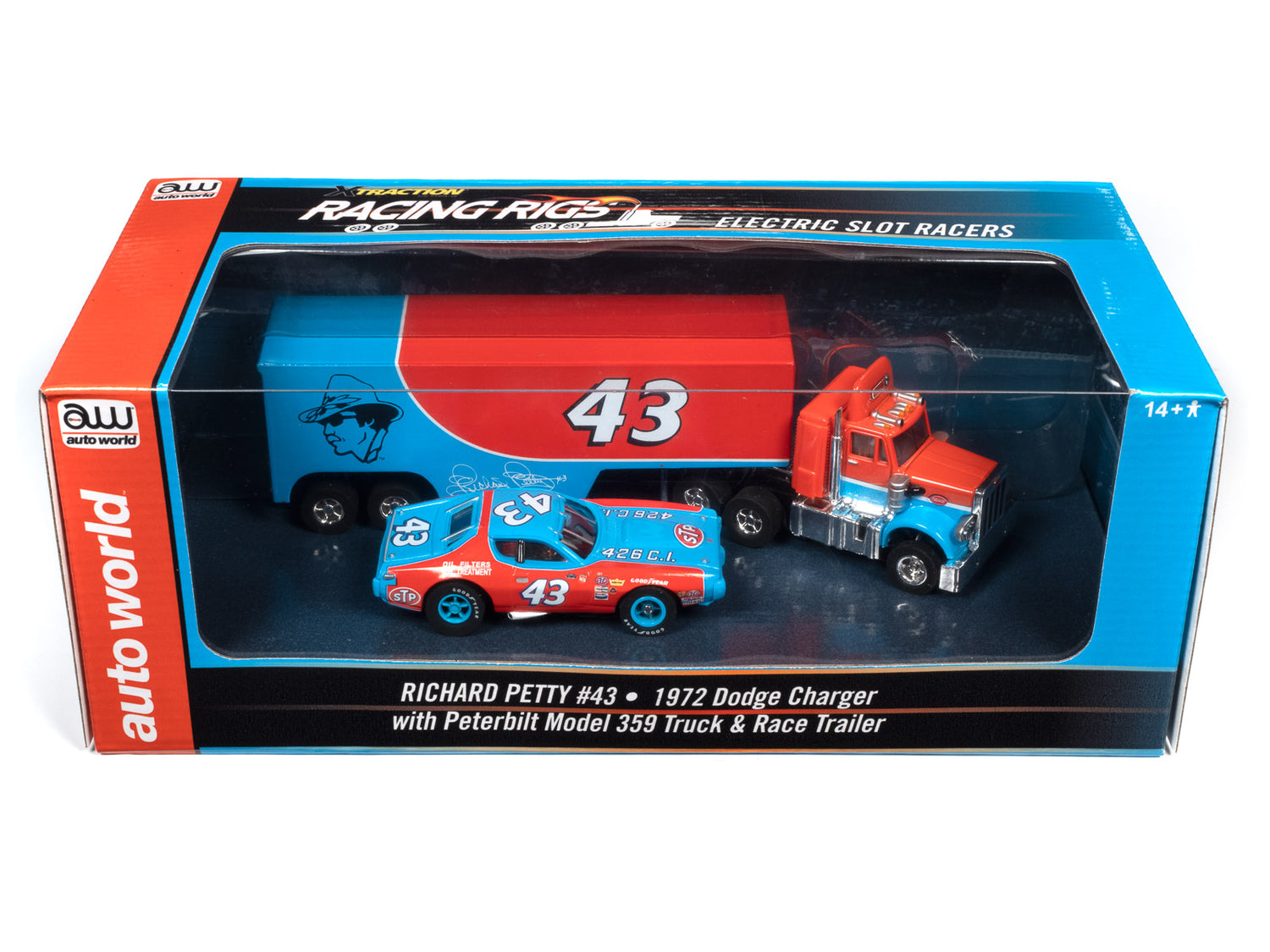 Richard Petty - 1972 Dodge Charger & Peterbilt 359 Race Trailer | CP7900 | Auto World-Auto World-[variant_title]-ProTinkerToys