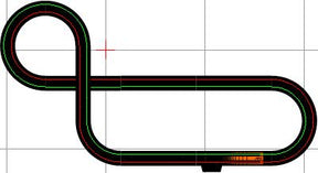 Dirt track layout with a loop and straight section for model trains for Auto World Track SRS001D