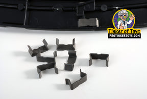 Black plastic track clips for model train set assembly for AFX/Racemasters 1013 - 1014