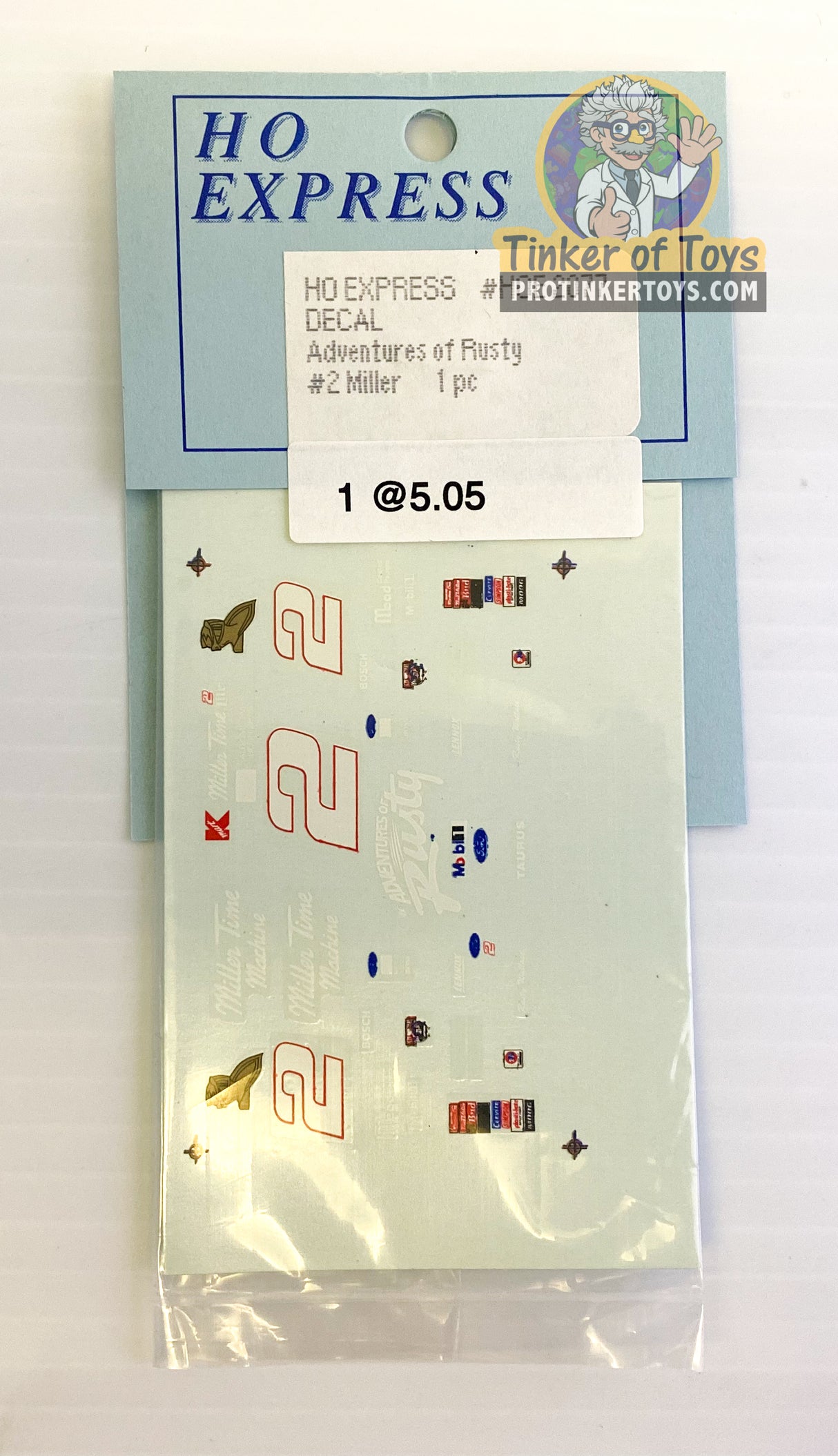 Slot Car Decal Sticker Pack | 2070-2079 | HO Express-American Line-K-Decal Adventures of Rusty #2 Miller-ProTinkerToys