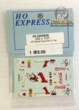 Slot Car Decal Sticker Pack | 2100-2109 | HO Express-American Line-K-Decal Coca-Cola #1-ProTinkerToys