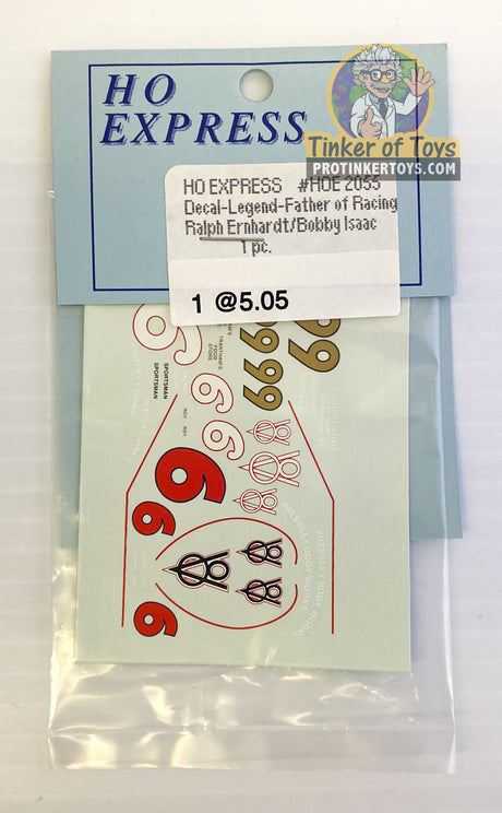 Slot Car Decal Sticker Pack | 2050-2059 | HO Express-American Line-K-Decal Legend Father of Racing Ralph Ernhardt Bobby Isaac-ProTinkerToys