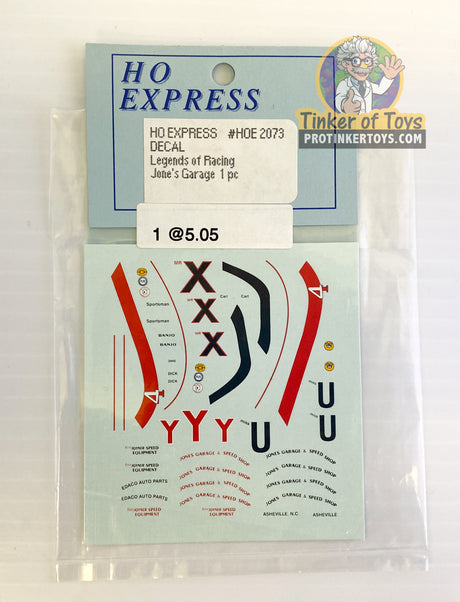 Slot Car Decal Sticker Pack | 2070-2079 | HO Express-American Line-K-Decal Legends of Racing Jone's Garage-ProTinkerToys
