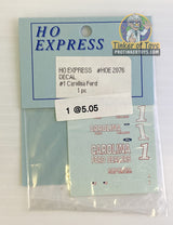 Slot Car Decal Sticker Pack | 2070-2079 | HO Express-American Line-K-Decal #1 Carolina Ford-ProTinkerToys