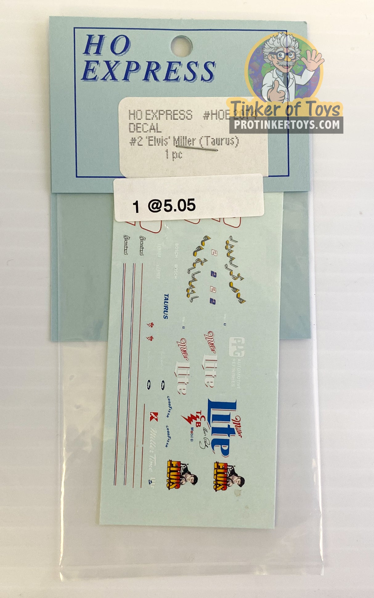 Slot Car Decal Sticker Pack | 2070-2079 | HO Express-American Line-K-Decal #2 Elvis' Miller Taurus-ProTinkerToys