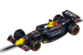 Red Bull Racing 2022 F1 race car model on a black background for Carrera 20064205