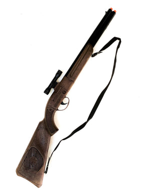 Brown cowboy style shotgun with scope and carrying strap for Gonher 3108/6