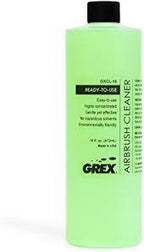 Green cleaning spray bottle labeled Airbrush Cleaner for Grex GXCL-16