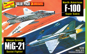 F-100 SupSab&Mig-21BD 2pk | HL432/12 | Lindberg Model Company-Lindberg Model-[variant_title]-ProTinkerToys