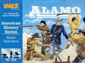 Miniature figures of Alamo defenders in action, historical diorama set for IMEX 509
