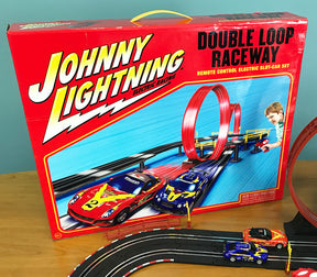 Red box for remote control race set with cars on a track for EXCLUSIVE JLRS001