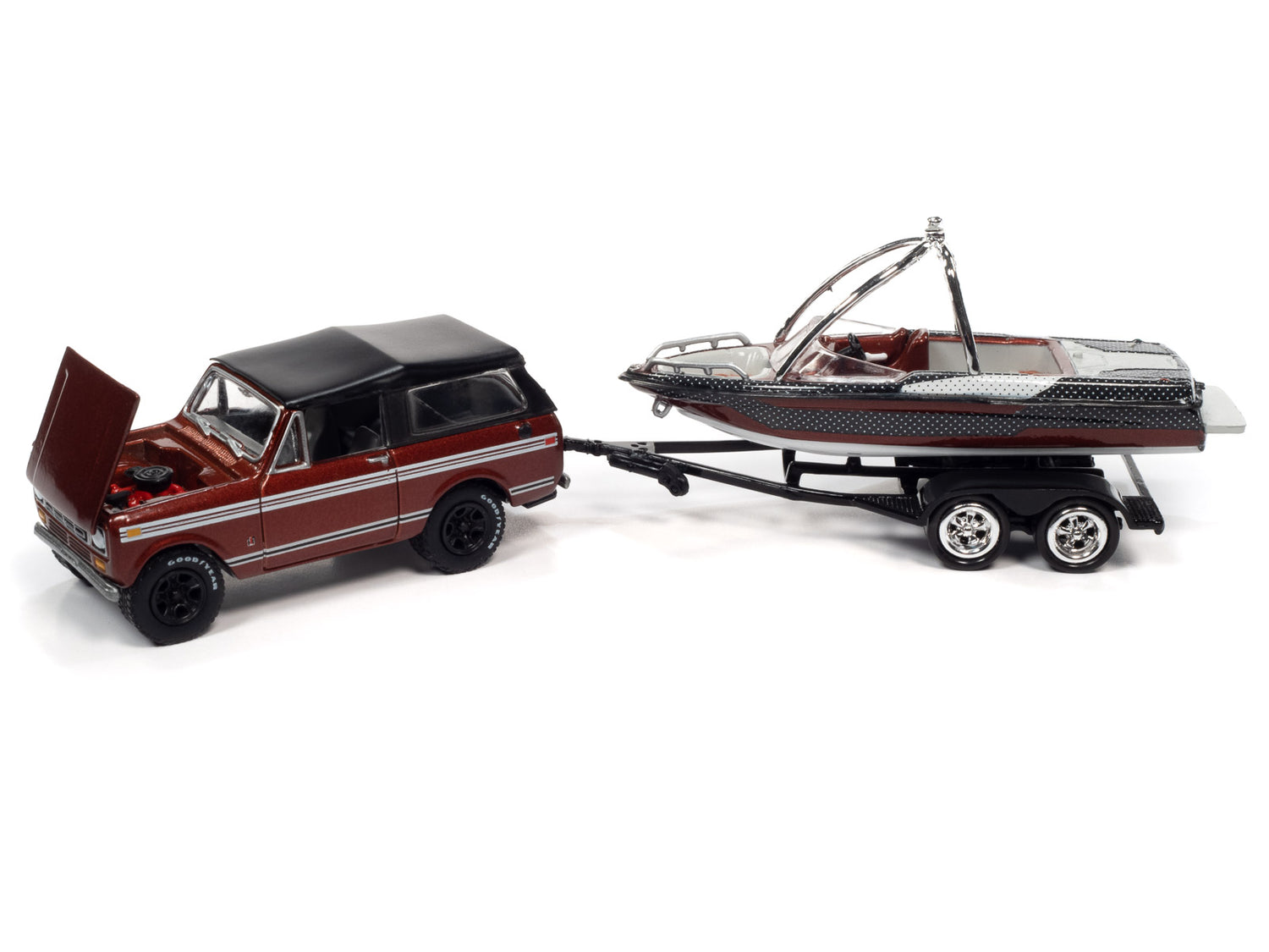 Copy of Johnny Lightning Gone Fishing/Truck and Trailer/Hulls & Haulers (A) | JLBT015 | Johnny Lightning-Round 2-1965 Chevy Stepside With Boat & Trailer| JLBT015-A-1-3 | Johnny Lightning-ProTinkerToys