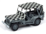 1:64 JLMiltary In Color  2019R1 | JLML004 | Johnning Lightning Die Cast-Round 2-JLML004-A-1-1 | Willys MB Jeep (1:64)	Gray w/Gray Checkerboard-ProTinkerToys