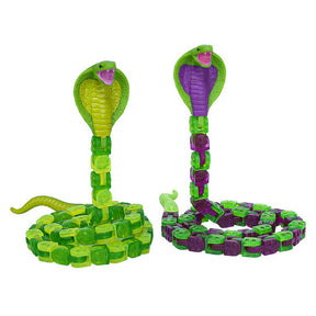 Green and purple plastic snake toys for play for StikBot KX130