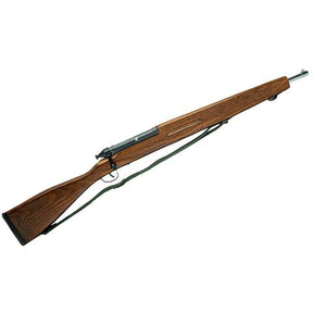Wooden trainer rifle replica with sling attached for Parris Toys M-30b Trainer Rifle, rear view